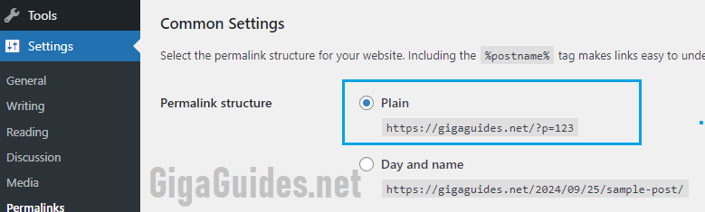 Wordpress default permalink structure