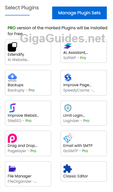 install wordpress uncheck plugins